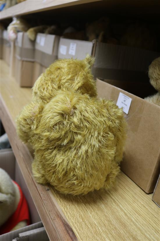 Four bears: Winnie; Chiltern 1950s, Ragamuffin bear and another